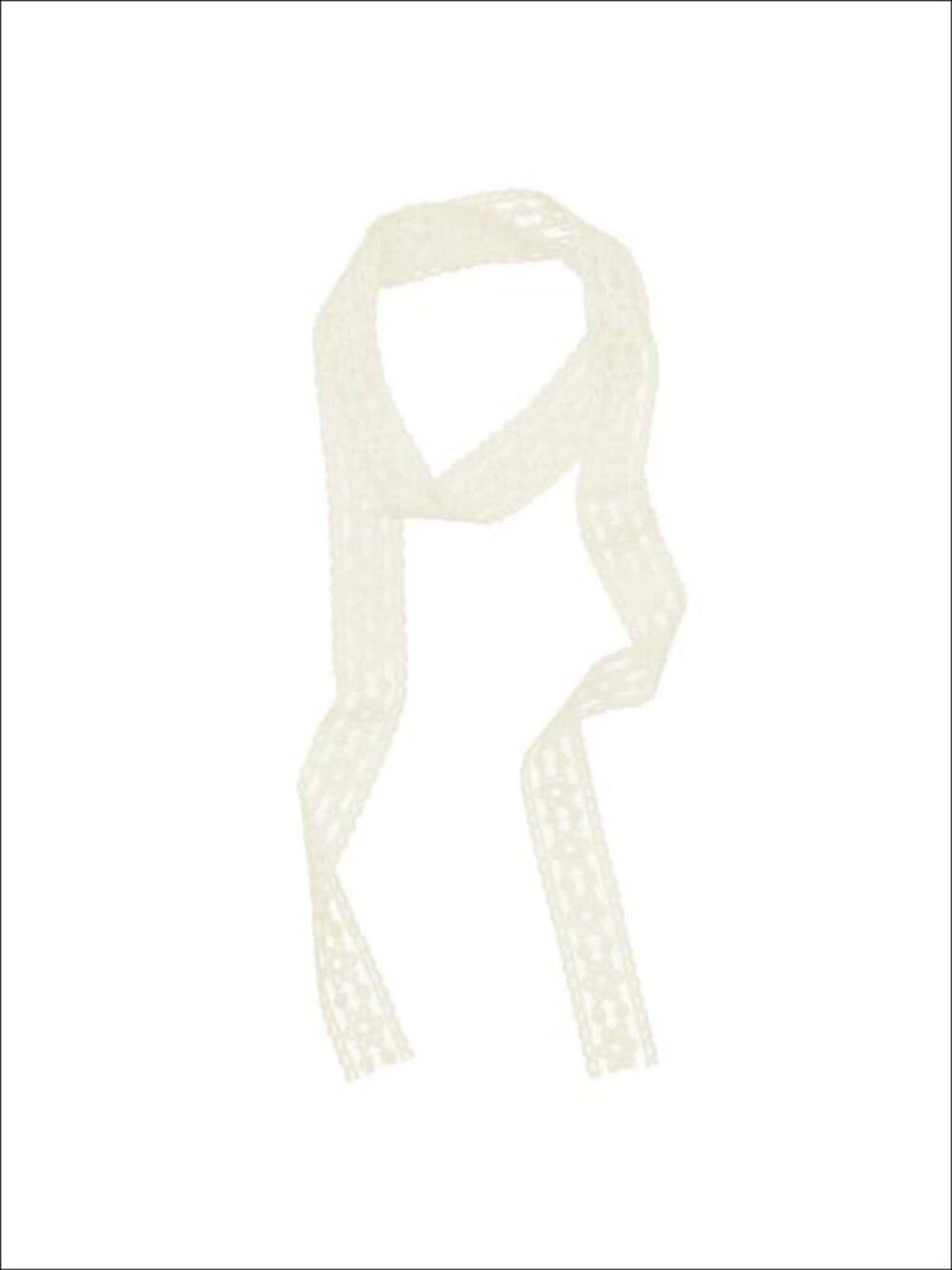 Womens Sheer Lace Mesh Skinny Neck Scarf Floral 70.8in Polyester